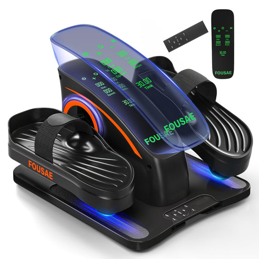 Under Desk Elliptical Machine, Upgraded 6 Adjustable Resistance &15 Speeds Electric Elliptical Leg Exerciser while Sitting for Seniors with Forward & Reverse Direction, Touch Screen and Remote Control