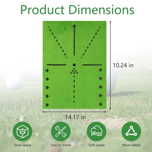 Joooones Golf Hitting Mat with Swing Path Feedback – Dual Velvet Replaceable Top, 16x12 in for Indoor/Outdoor Driving, Chipping & Putting Practice – Gift for Golfers