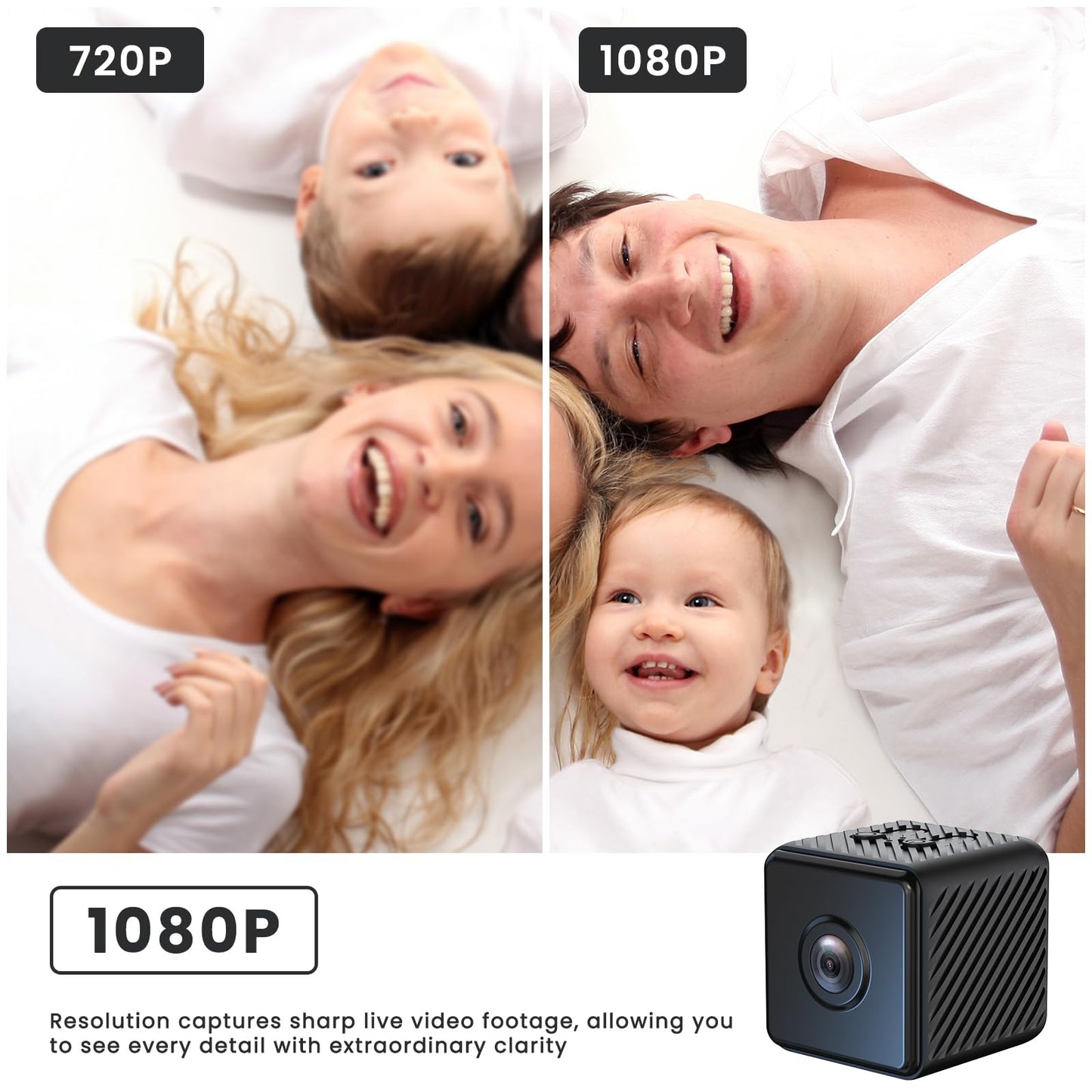 Terura Mini Security Wireless Camera, Small Home WiFi 1080P Micro HD Magnetic Nanny Cam with Motion Detection, Cloud & SD Storage, Night Vision, Tiny Cameras for Home Pet Baby Office Indoor Outdoor