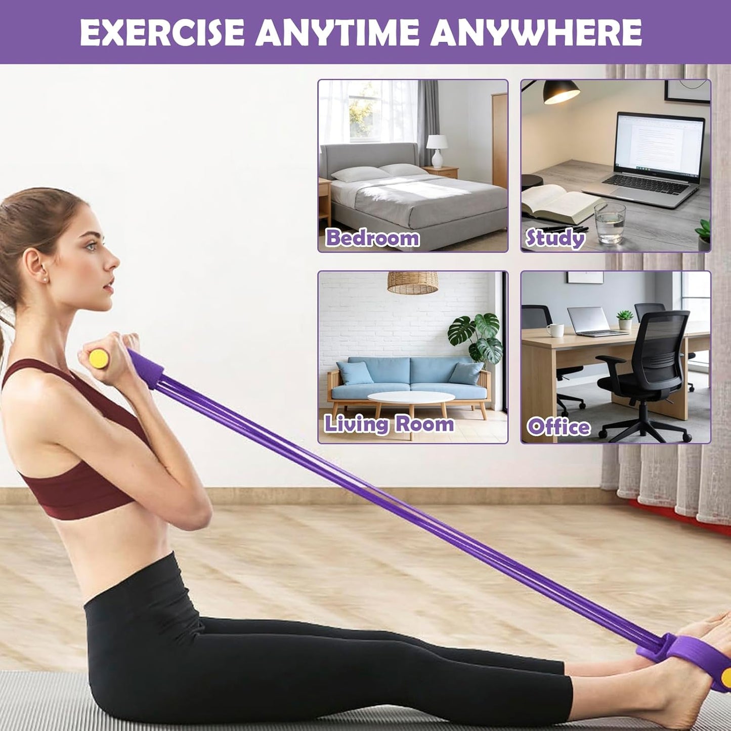 Multifunctional Resistance Band by Skiennix - Heavy-Duty TPE Tubes for Full Body Workouts | 4/6/8 Tubes