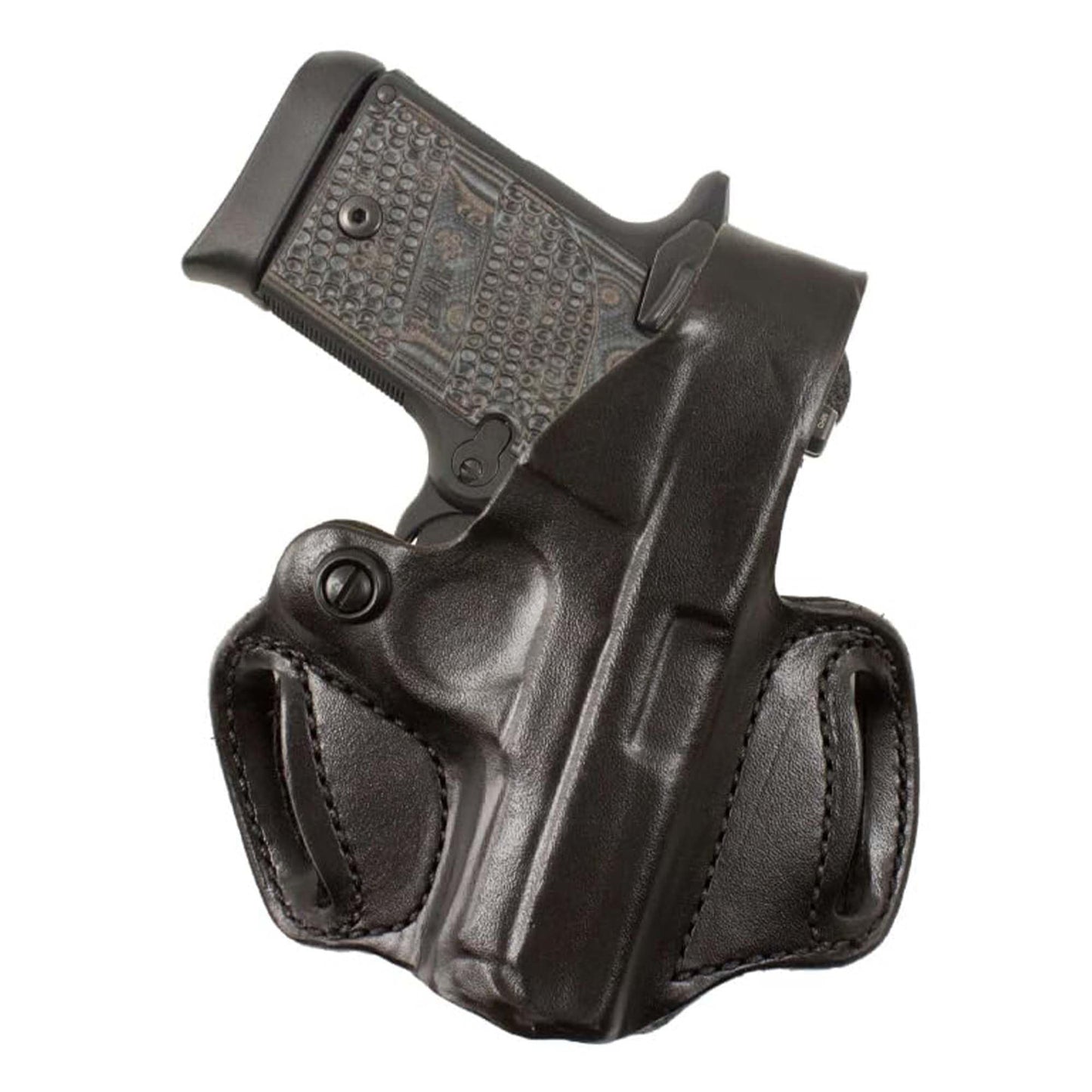 DeSantis Thumb Break Mini Slide OWB Holster - Leather Holster, Open Carry, Adjustable, Compatible with the SIG SAUER P938, Kimber Micro 9mm - Right Hand Draw, Black