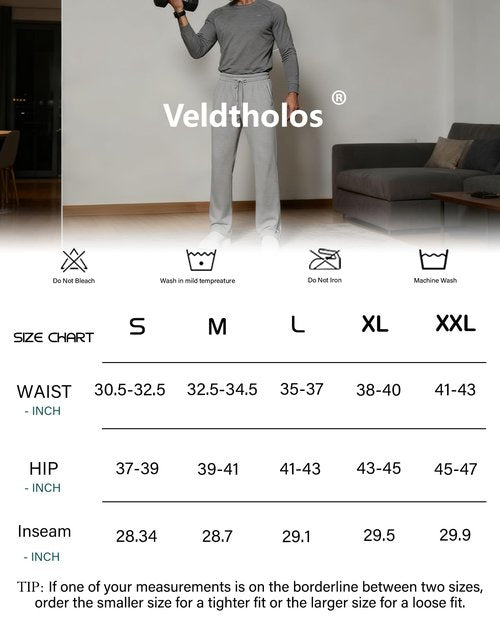 Veldtholos 5 Pack Mens Sweatpants with Zipper Pockets Open Bottom Jogger for Men Lightweight Track Pants Men for Running Gym