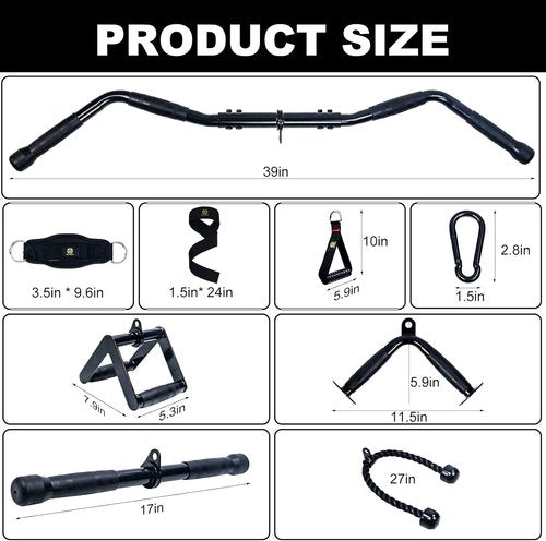 LAT Pulldown Attachments - Premium Cable Machine Accessories for Home Gym Workouts