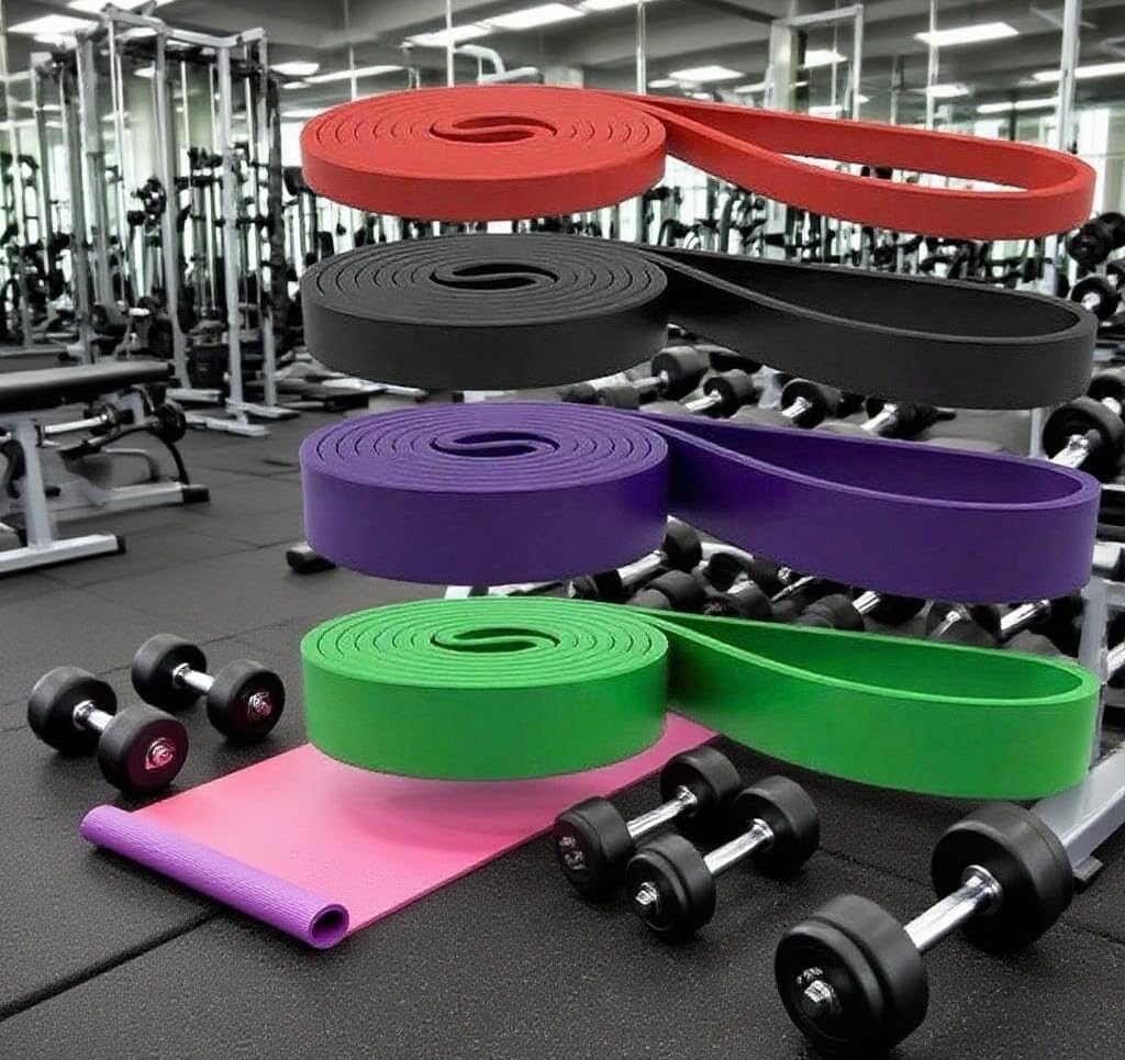 Resistance Bands Set for Pull-Up Assistance & Full-Body Workouts – 4 Levels, Durable Bands with Door Anchor & Carry Bag, Ideal for Strength Training, Muscle Building & Physical Therapy (Men/Women)