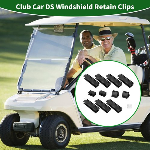 Cartalia Golf Cart Windshield Retaining Clips Kit for 1982-Up Club Car DS / 1985-2006 Yamaha G2 G8 G9 G14 G16 G19 G22, 7+2+2 Windscreen Mounting Sash Window Short Clips Universal Fit 1"x1" Struts Rail