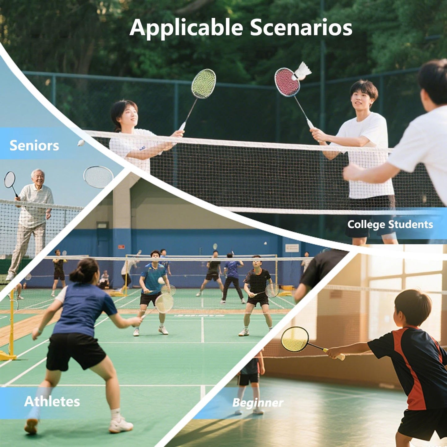 PFVMSQA Professional Badminton Racket,Full Carbon 4U Offensive 30 lbs Badminton Set,Outdoor Two-Player Sparring,with 2 Shuttlecocks and 1 Carrying Bag,for Backyard Gym Beach Outdoor Games