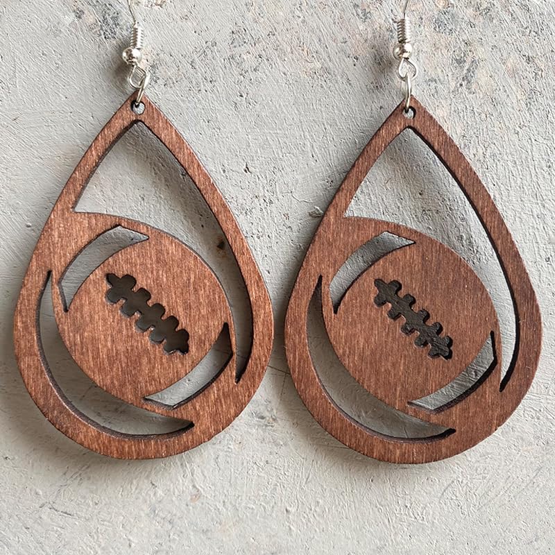 Football Drop Dangle Earrings for Women - Game Day Style A