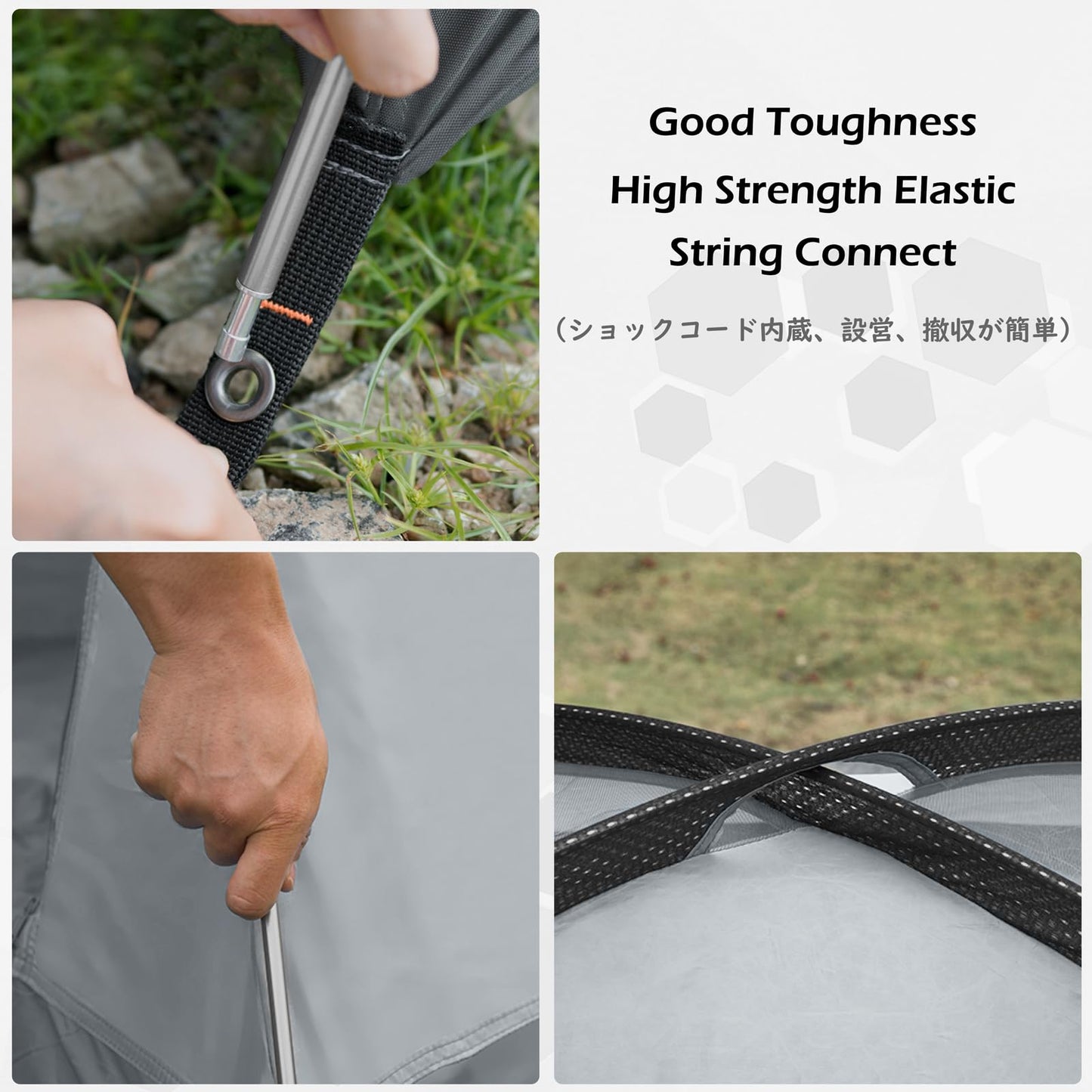 TRIWONDER Tent Poles Replacement Aluminum Camping Rod Accessories Pre-Assembled Tent Pole Repair Kit, 2 Pcs (14.1ft (431cm))