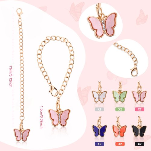 Reallnaive 124 Pcs Tumbler Cup Accessories Set Including: 100 Rainbow Stickers 12 Silicone Straw Caps 12 Butterfly Charms Suitable for Decorating Water Bottles with Handles