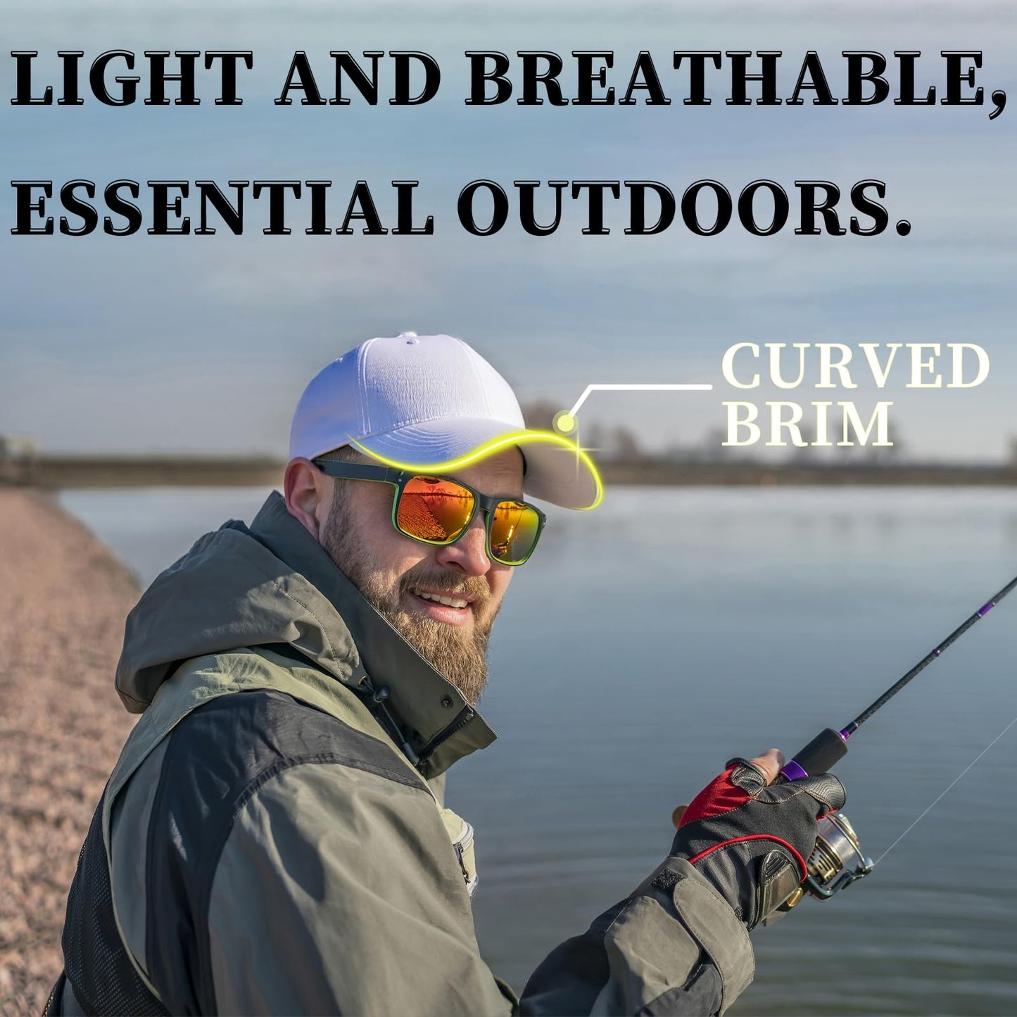 Oeyliz Baseball Cap Hat Men Women Baseball Cap Adjustable Plain Hat One Size All Seasons Running Fishing Workouts Outdoor Activities White