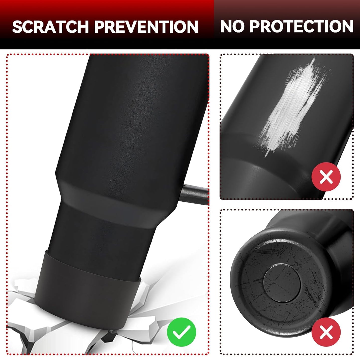 PICcircuit Silicone Bottoms for Stanley Boot | 2PCS for Quencher & Hydro Flask Tumblers - Scratch & Noise Protection