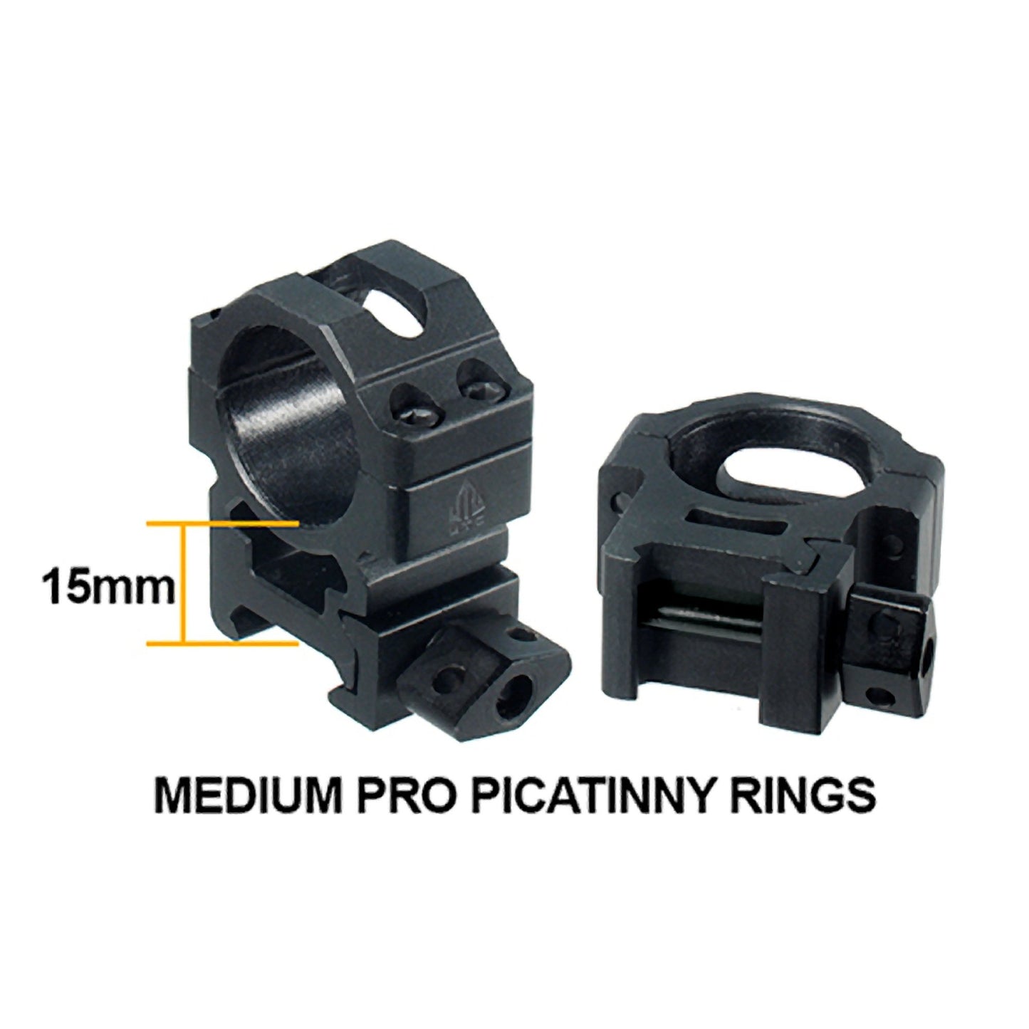 UTG 1"/2PCs Med Pro Max Strength Picatinny Rings, 22mm Wide , Black