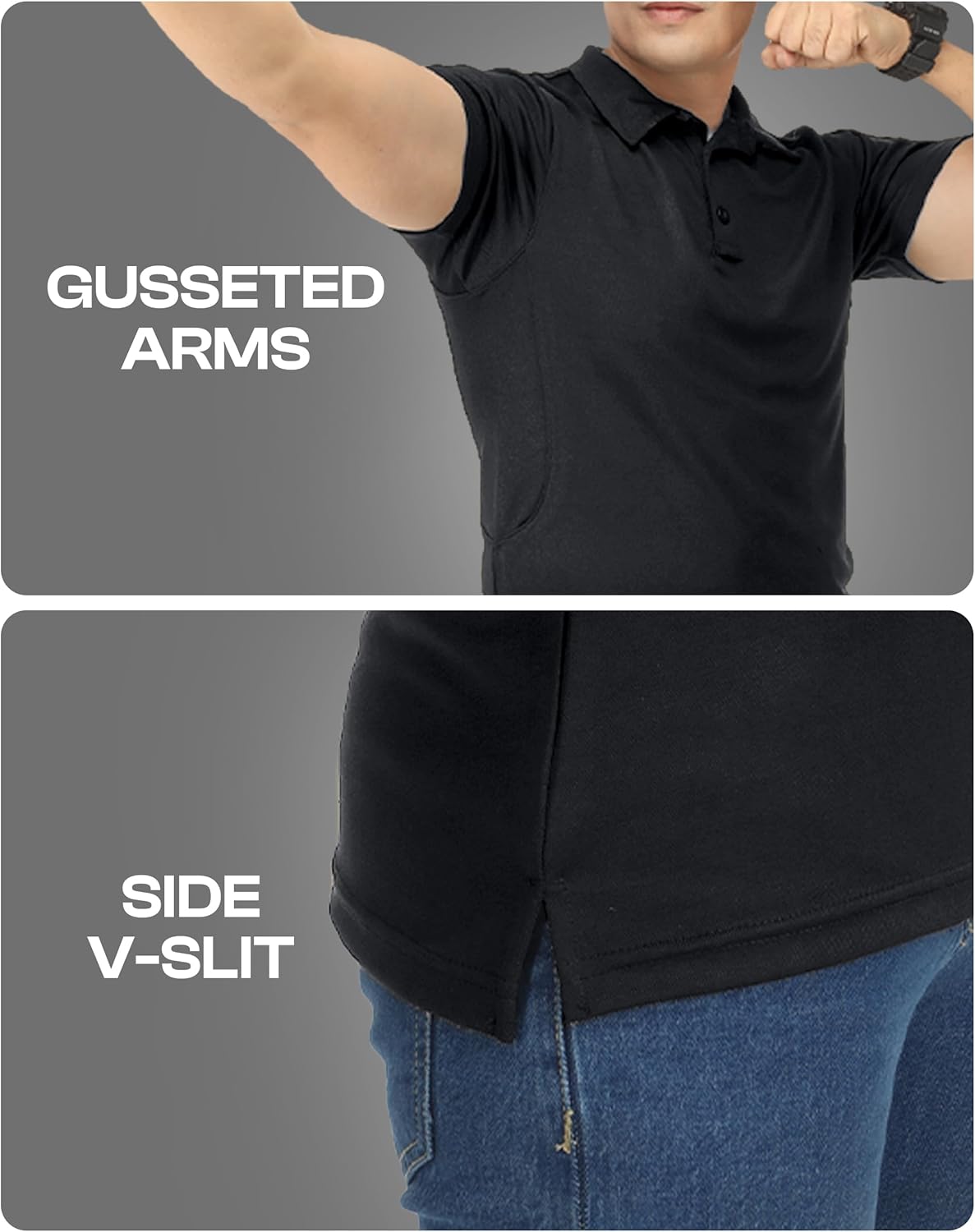 NY Threads Men's Polo Shirt - UPF 50+ Quick-Dry Tactical Golf Jersey | Short Sleeves, Pique Fabric