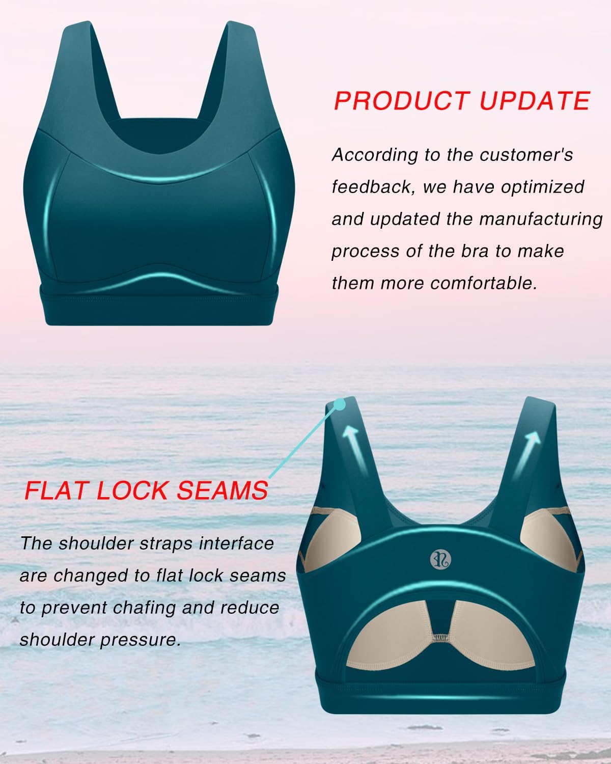 RUNNING GIRL High Impact Sports Bra - Racerback Workout Crop Tank Top for Ultimate Comfort & Support
