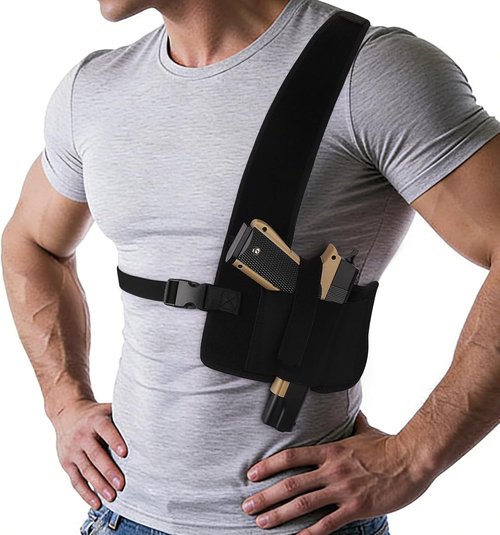 Accmor Concealed Carry Shoulder Holster - Universal Neoprene Gun Holster for Men & Women | Fits 1911, Glock 19, Sig P365