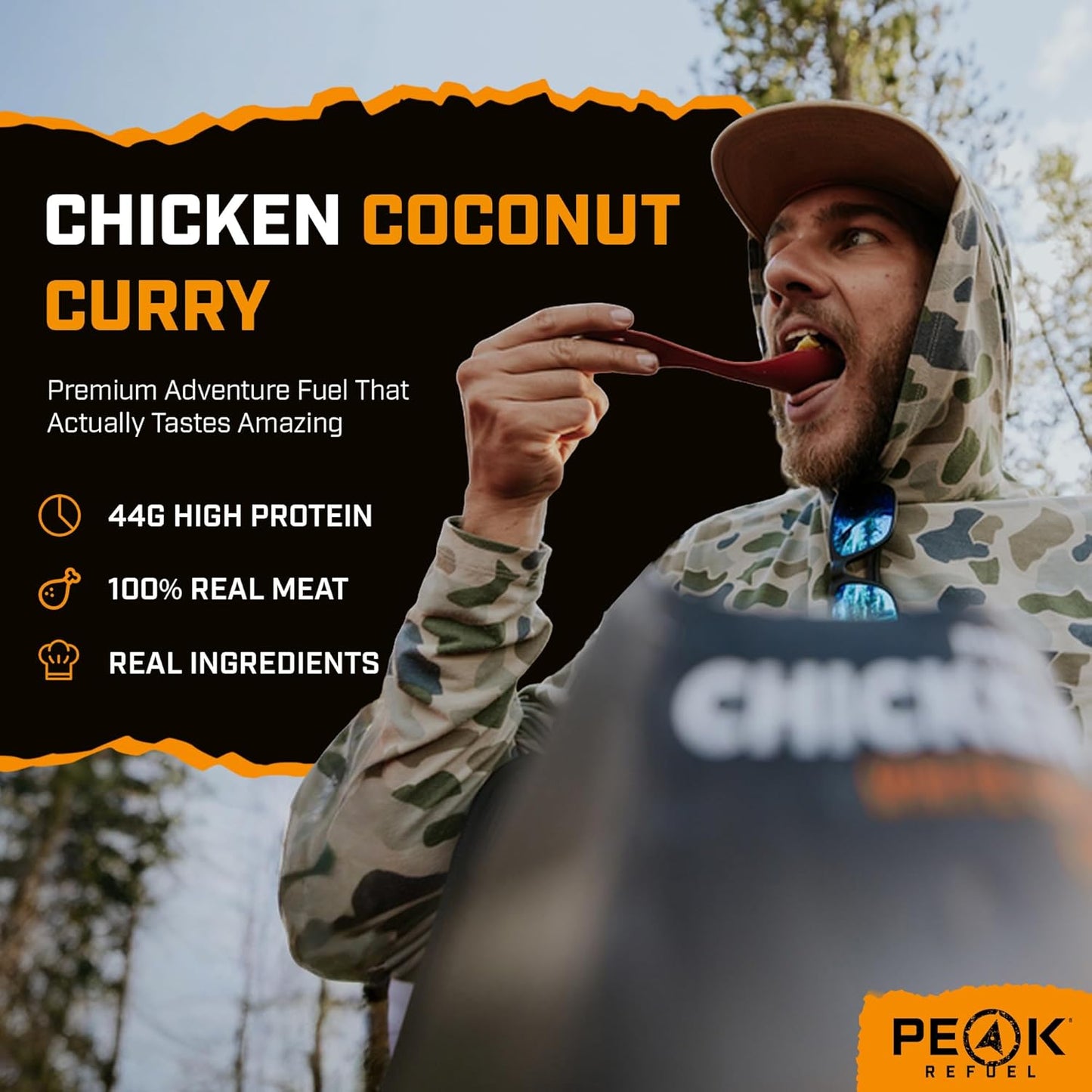 Peak Refuel Chicken Coconut Curry - High Protein Freeze-Dried Camping Food | Quick Prep | 2 Servings