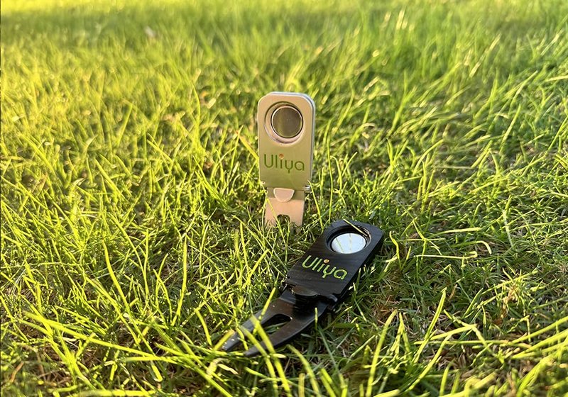 Uliya 【Upgraded】 Magnetic Golf Holder Golf Divot Marker Tool Portable Golf Cart Holder Clip Multipurpose Golf Accessories Portable Rest for Golf Cart (2, Black)