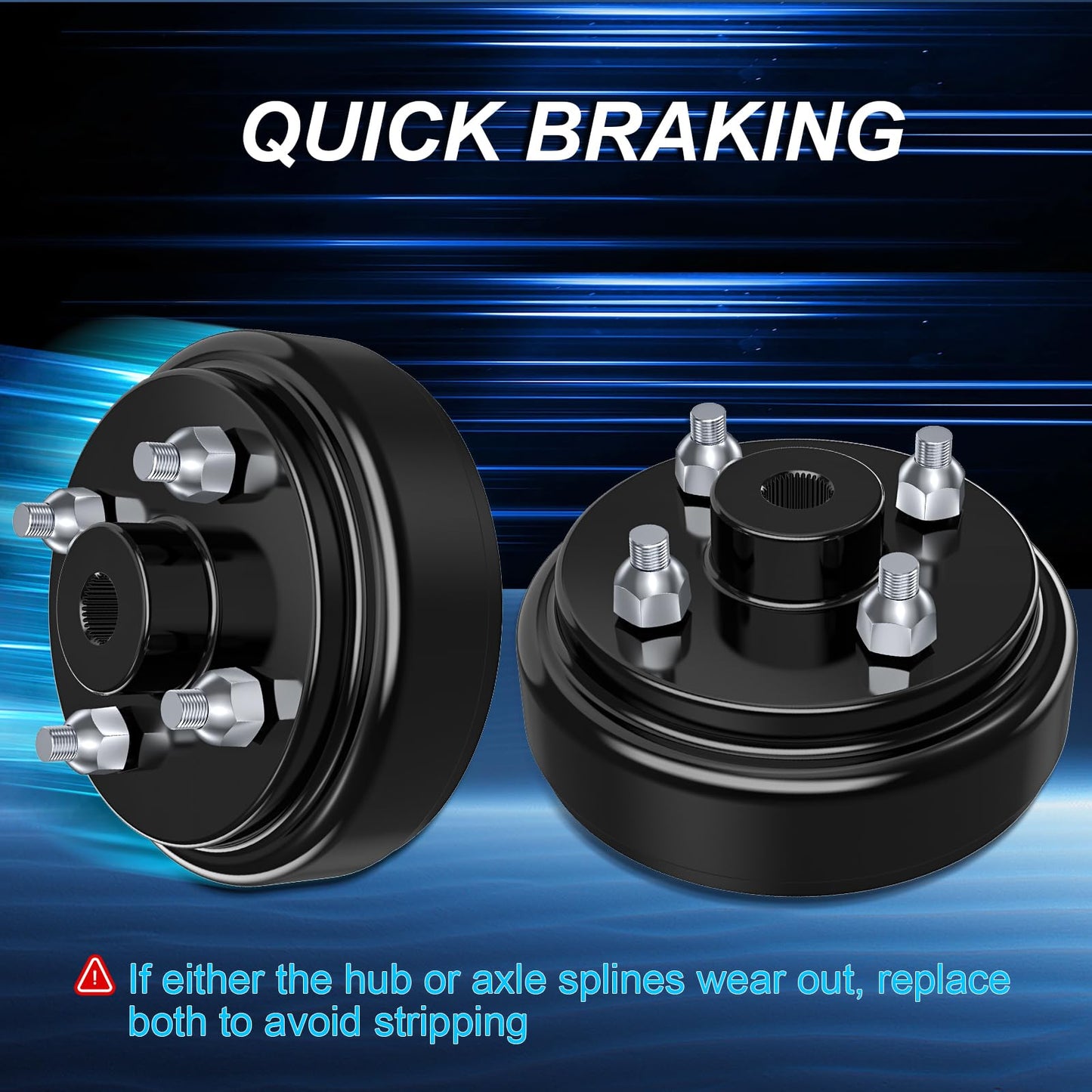 ENEKERP EZGO Brake Drum Hub Assembly, Golf Cart Brake Drums for EZGO TXT Electric 1982-UP & 2-Cycle Gas Vehicles 1982-1993, OEM# 19186-G1, 2PCS