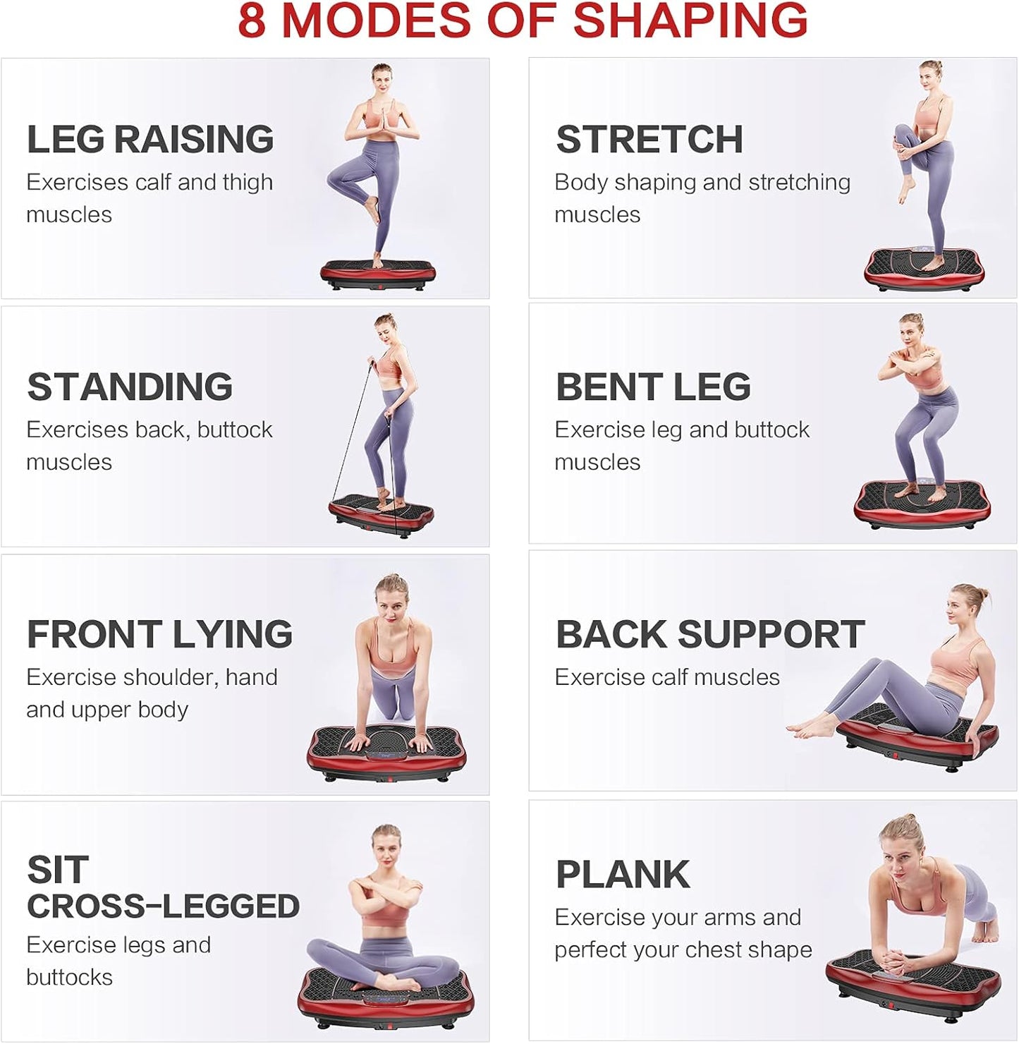 Skiennix Vibration Plate Exercise Machine - Whole Body Workout Platform for Home Fitness | 99 Levels, Remote & Loop Bands