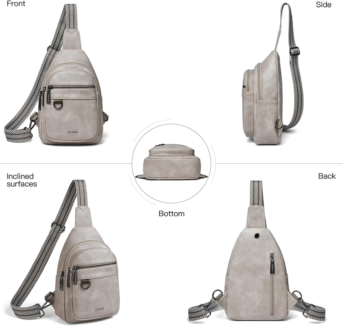 Skiennix 7L Sling Bag - Vegan Leather Crossbody Purse with Anti-Theft Design | Travel-Friendly Backpack
