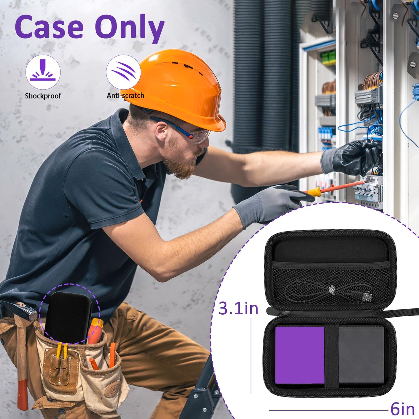 Case for The Walabot DIY 2/ 2m, Hard Carrying Case for Wall Scanner/Stud Finder– Protective Travel Storage Bag with Handle Strap & Mesh Pocket(Bag Only)