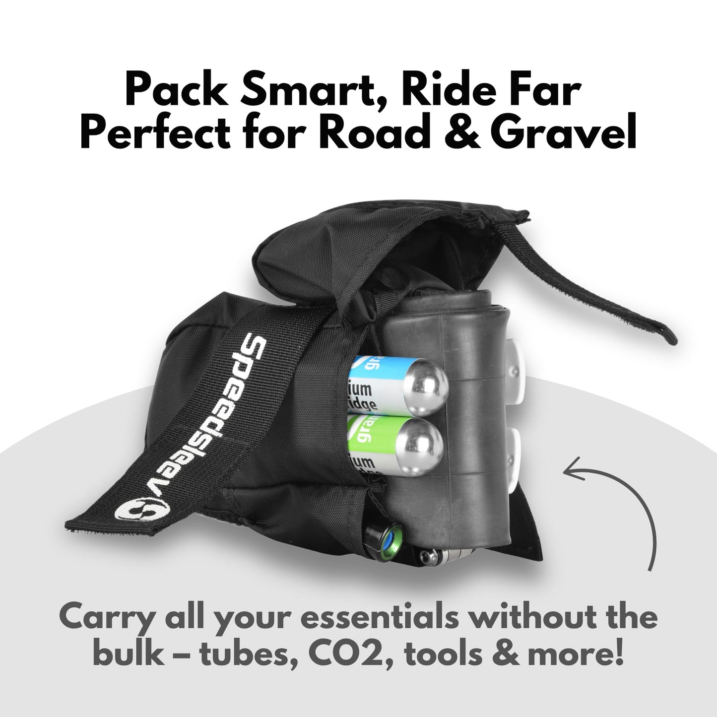 SpeedSleev Ranger Medium Bike Saddle Bag – Compact Under Seat Cycling Pack for Road, Gravel & MTB – Waterproof, Rattle-Free Tool Storage – Lightweight Bike Gear Bag with Safety Strap – Orange