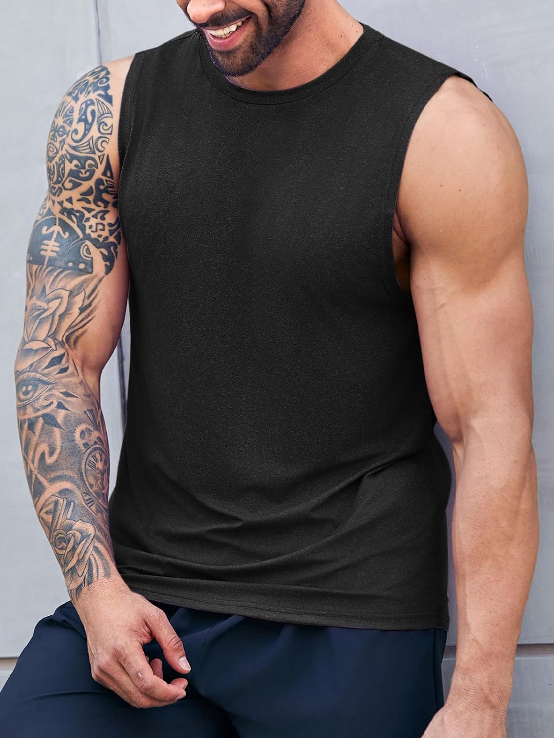 ZIWOCH Men's Sleeveless Tank Top - Comfortable Crewneck Design | Solid Color, Loose Fit