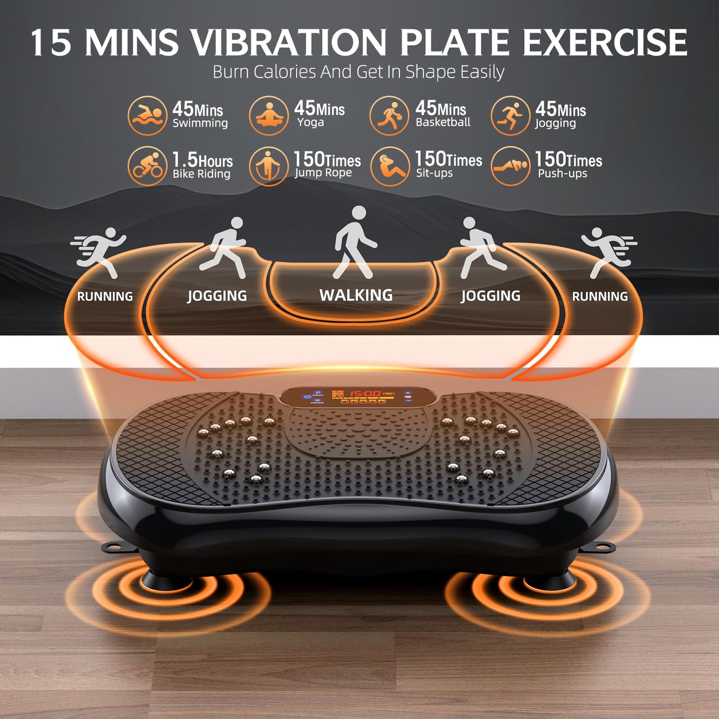 PBYRD Vibration Plate Exercise Machine, Lymphatic Drainage Machine for Weight Loss, Shake Vibrating Plate Full Body Workout Fitness Platform, Vibration Board For Shaping Wellness,Home Sport Gym-330lbs