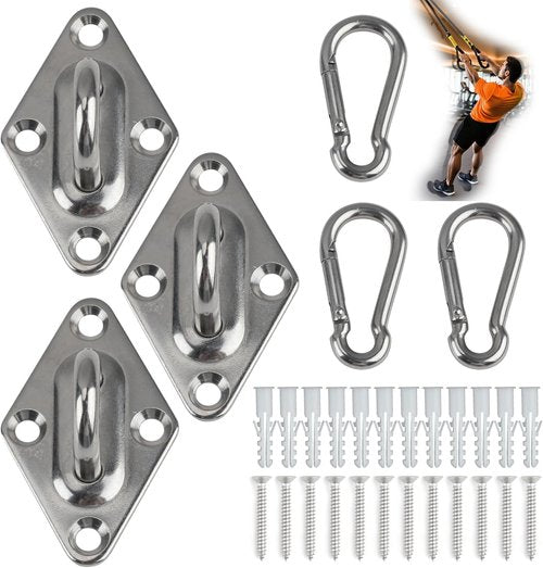 JREEPEE Wall Mount for Resistance Bands & Heavy Duty Hammock Hanging Kit - Workout Wall Anchor with Hook for Home Gym, Ceiling Swing, Yoga Straps and Suspension Training