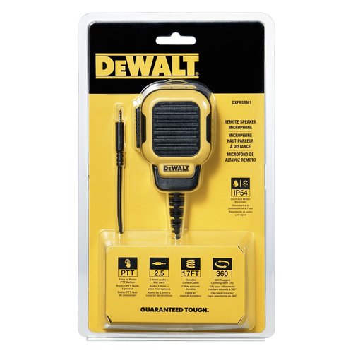 DEWALT DXFRSRM1 Remote Speaker Microphone, FRS Radio Accessory, 2.5mm Jack, PTT, for DXFRS300 and DXFRS800, DXFRSRM1