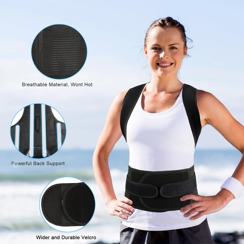 PAZAPO Posture Corrector for Men and Women - Back Brace Full Back Support Straightener for Hunchback - Upper and Lower Lumbar to Relieve,X-Large(37-42 Inches)
