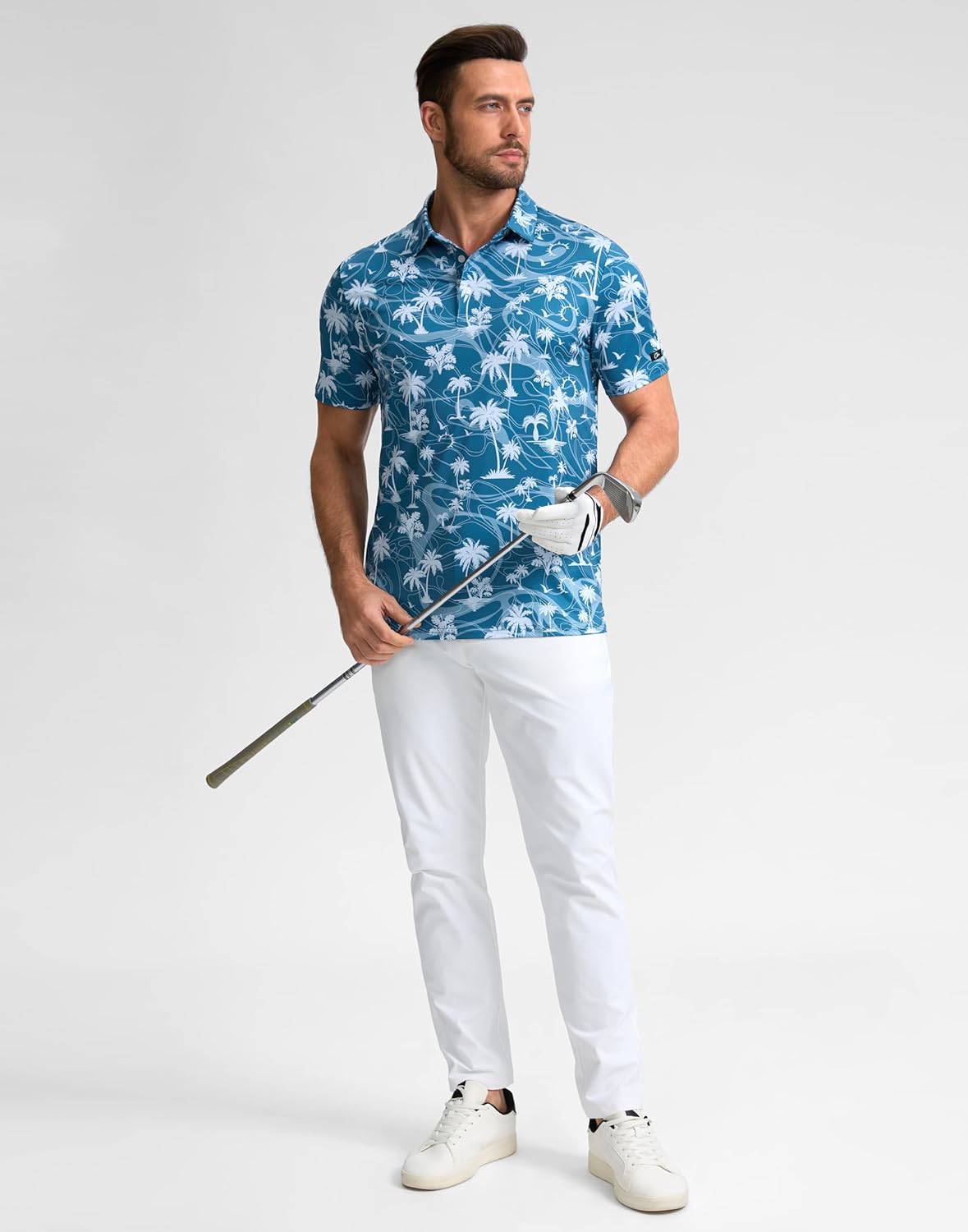 Obla Men's Golf Polo Shirt - Short Sleeve Moisture-Wicking Performance Top | Casual Print Design