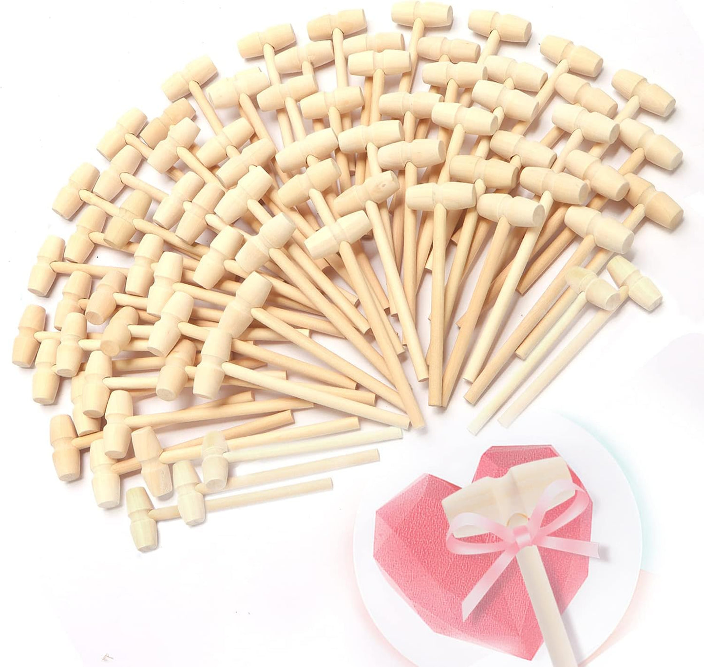 Skiennix Wooden Hammers - Mini Mallet for Breakable Heart & Bear Molds | 75 Pieces