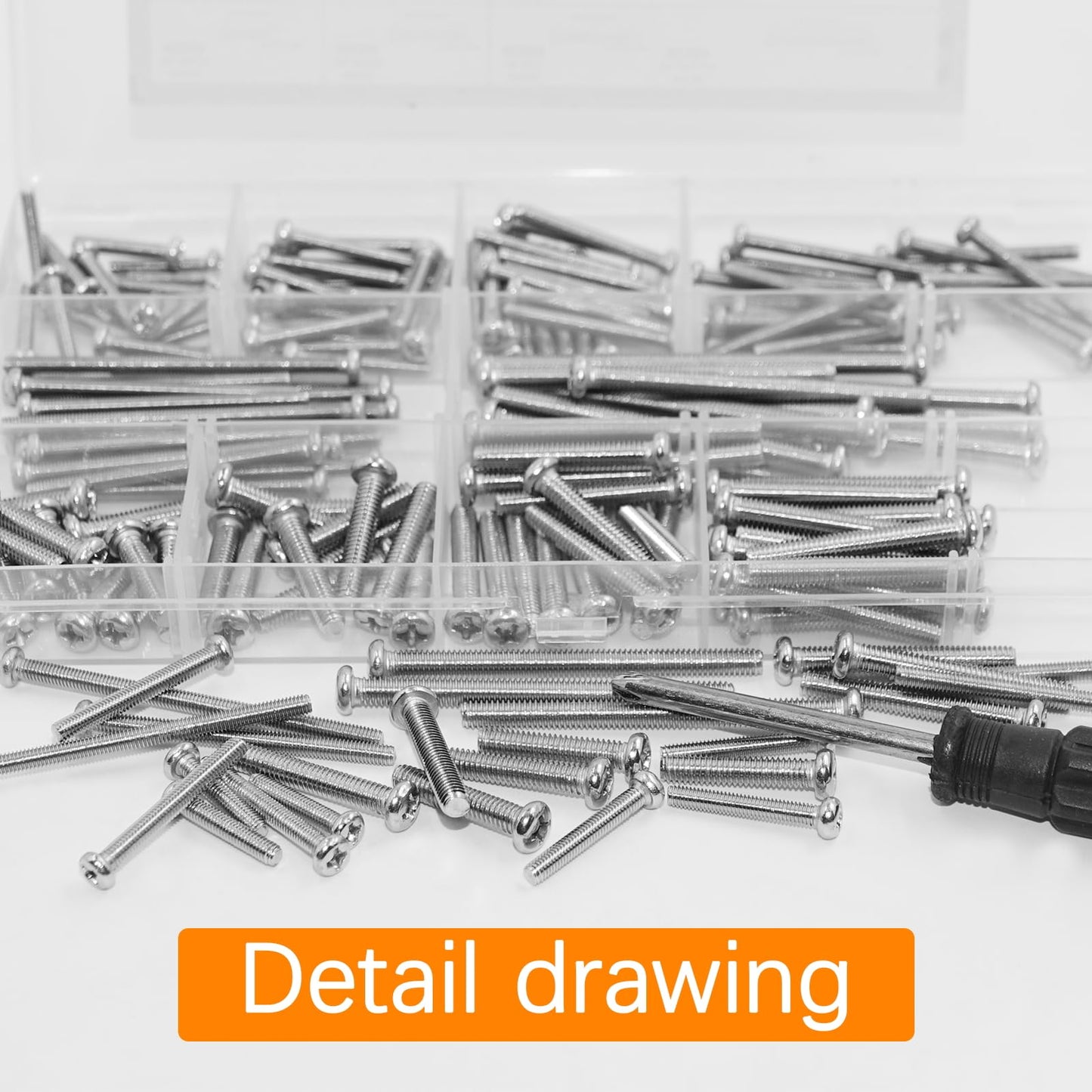 186 Pcs Machine Screw Assortment Kit, Phillips Pan Head Machine Screws, Outlet Cover Screws, Wall Plate ScrewsStainless Steel Bolts for Mounting Wall Plate Switch Electrical Panel Screwss