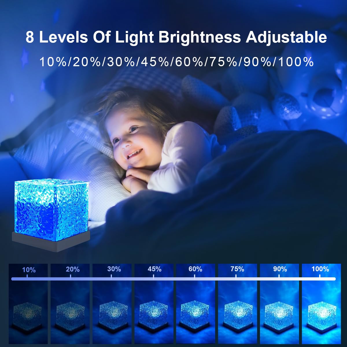 Ocean Wave Projector Light,16 Colors Ocean Lamp Water Ripple Cube Night Light with Remote for Bedrooms,Games, Birthdays,Festivals (Ocean Lamp)