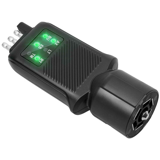 Oyviny 7 Pin Trailer Plug Tester & 4 Pin Trailer Tester with Double-Sided LED Indicators, Trailer Light Tester for Boat Trailer RV Truck Camper, Not Suitable for Vehicle with Lamp Out Sensor