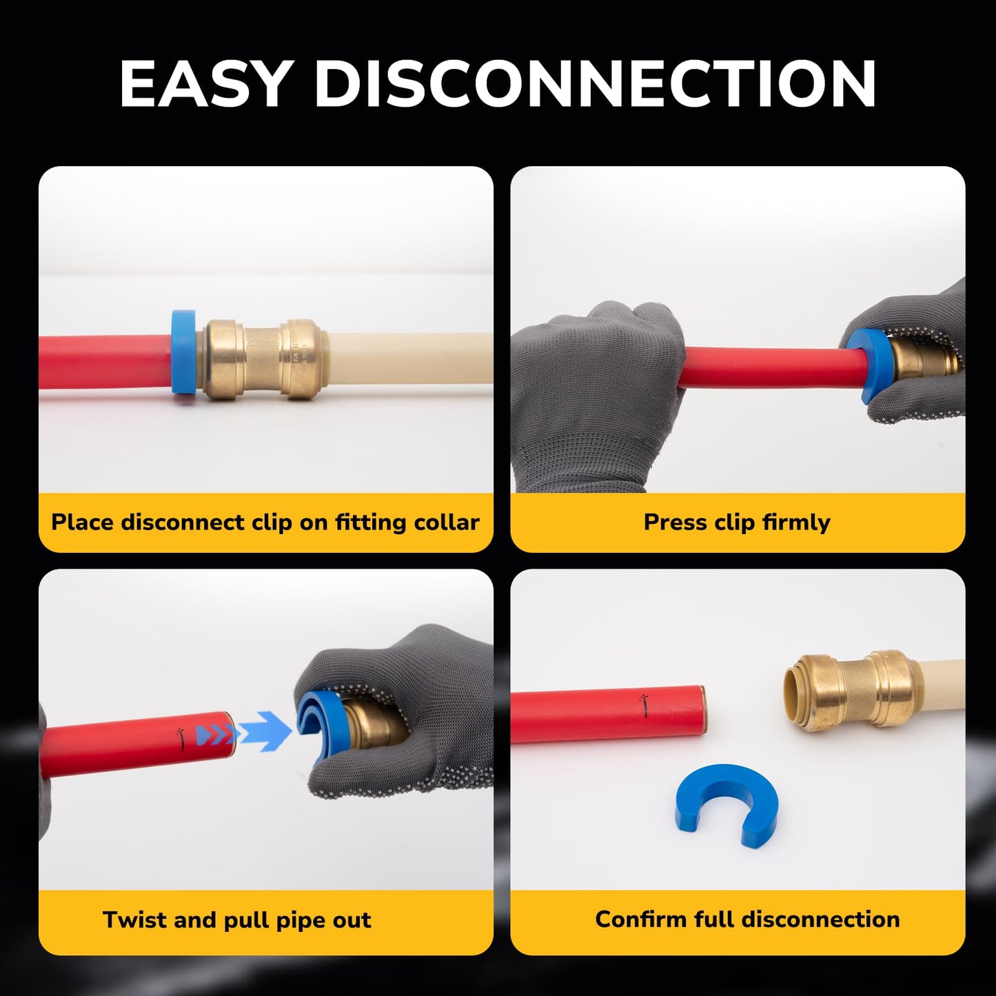 KAINGA 1/2" Check Valve Push-Fit, Push to Connect Brass Plumbing Fitting for Copper, CPVC, PEX Pipes, With Upgraded Stiffener, Disconnect Clip Included, NSF & UPC Certified