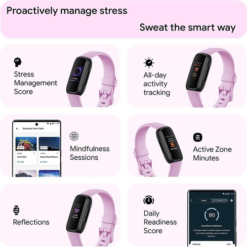 Fitbit Inspire 3 Activity Tracker - Lilac Bliss | Heart Rate, Sleep Tracking & Workout Intensity