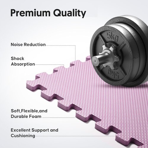 32 Pack EVA Interlocking Foam Exercise Mats - Durable Puzzle Gym Flooring for Home Workouts & Play Areas | Blue, 24 in x 24 in x ½ in
