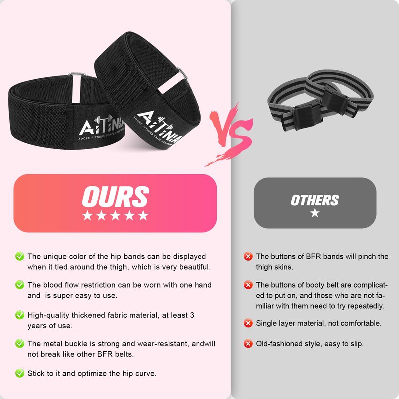Booty Bands for Women Glutes & Hip Building, Blood Flow Restriction Bands BFR Bundle Booty Bands, Best Fabric Glute Bands Resistance Bands for Exercising Your Butt, Squat, Thigh, Fitness (Black 01)