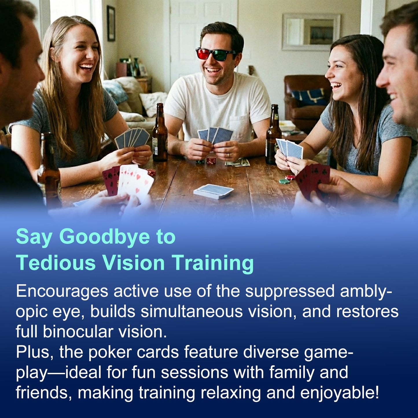 Red Green Vision Training Glasses with Red & Green Playing Cards – Binocular Coordination & Visual Balance Training Set for Lazy Eye (Amblyopia) & Eye Coordination Exercises & Daily Vision Practice