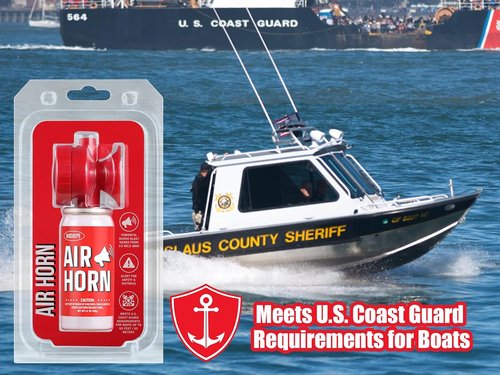 Air Horns - 1.4oz Safety Boat Horn with 120 dB Sound | Red Bear Scare Horn (2 Pack)