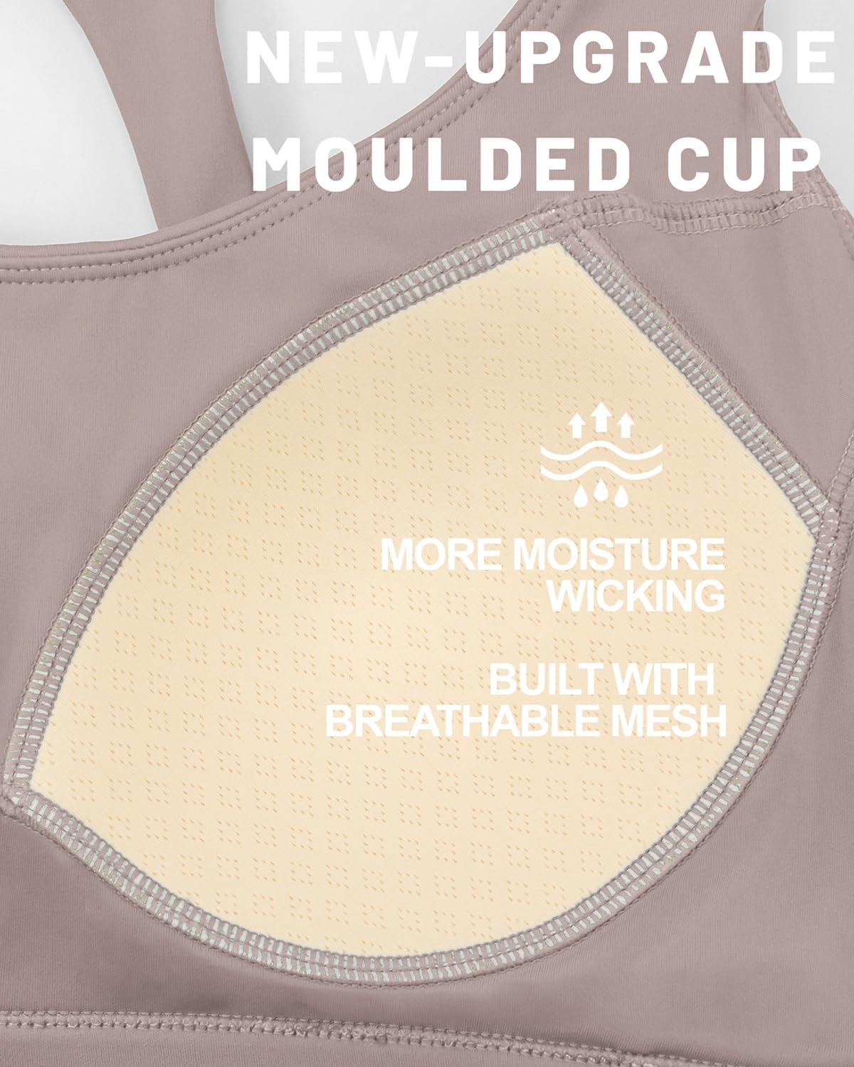 RUNNING GIRL High Support Sports Bra for Women - Molded Cup Racerback Design for Yoga & Running