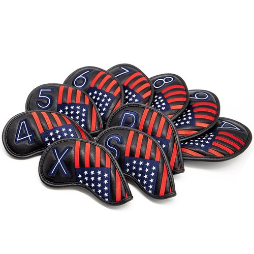 Golf Iron Head Covers Set Iron Headcover Wedge Cover Golf Iron Club Cover USA American Flag for PXG0311