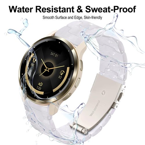 Compatible with Garmin Venu 3 Watch Band Resin, Venu 2/Venu 4 45mm, 22mm Strap Compatible for Forerunner 265/255/Vivoactive 4 Wristband Bracelet Replacement with Stainless Steel Buckle