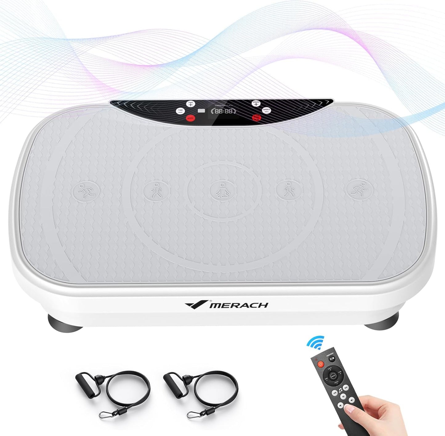 MERACH Vibration Plate - Lymphatic Drainage & Weight Loss Machine with Bluetooth & LED Display | Home Workout Equipment for Men & Women