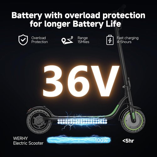 Folding Electric Scooter - 350W Motor, 19MPH Speed, 12/15 Miles Range | 8.5” Solid Tires
