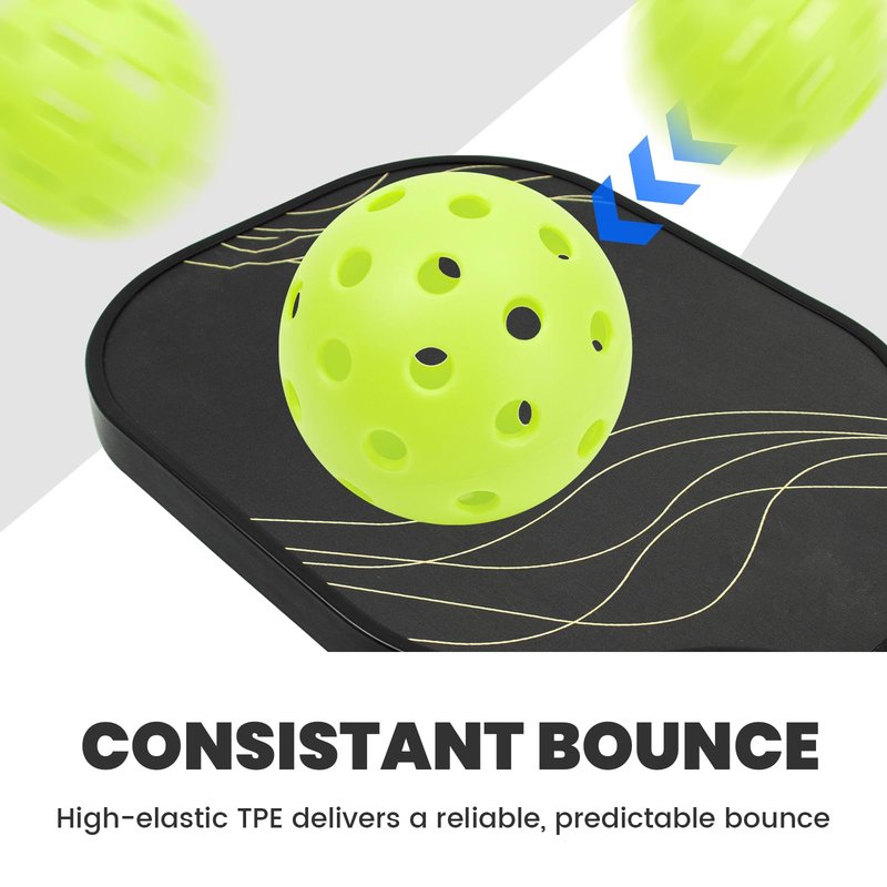12 Pack Pickleball Balls - Outdoor Pickle Ball 40 Holes - Durable Pickleballs with High Bounce, Superior Visibility and Smooth Flight