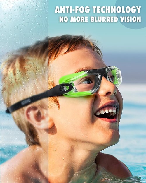 Aegend Swim Goggles - Anti-Fog, UV Protection & Comfortable Fit for Kids Ages 3-14