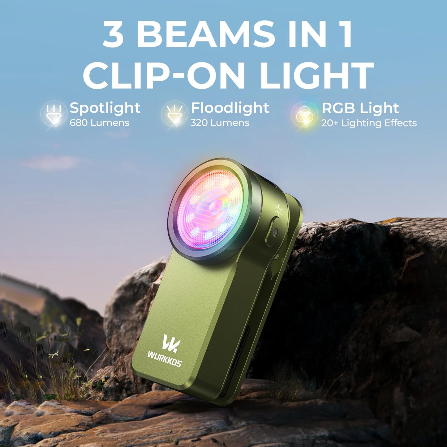 Wurkkos HD03 EDC Flashlight Rechargeable Clip-on Light 90 High CRI